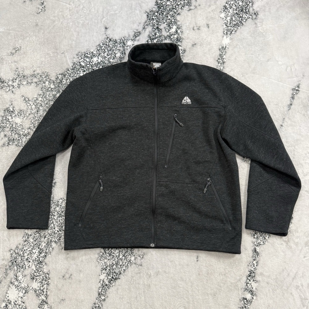 Nike ACG Full Zip Jacket Mens XL Black Technical Fleece Gorpcore Outdoor Utility